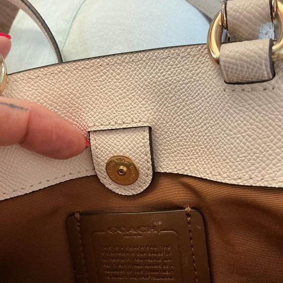COACH Pebbled Leather Mini Satchel in off white/ cream - Picture 6 of 10